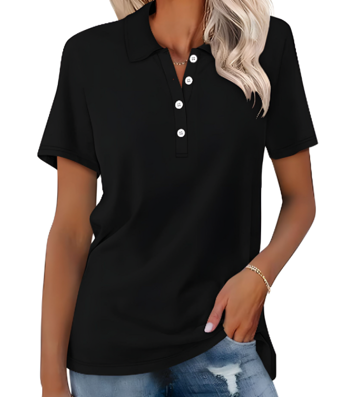 Levoire | Polo Shirt Durable Femmes - Polo Shirt Femmes - Poloshirts Femmes Noir