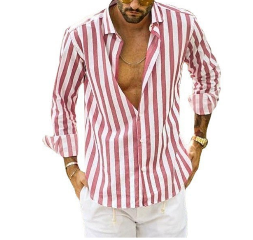 Levoire | Chemise En Coton Raye Intemporel Hommes