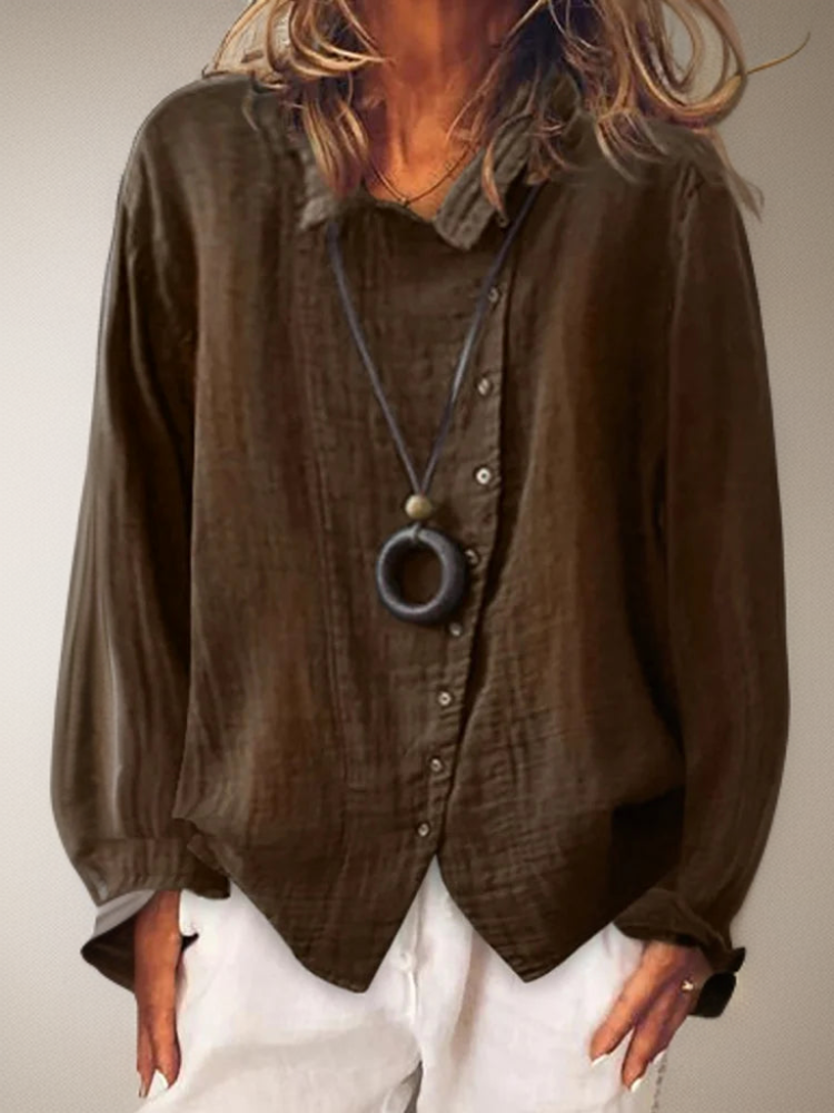 Levoire | Chemise À Manches Avec Boutons Marron