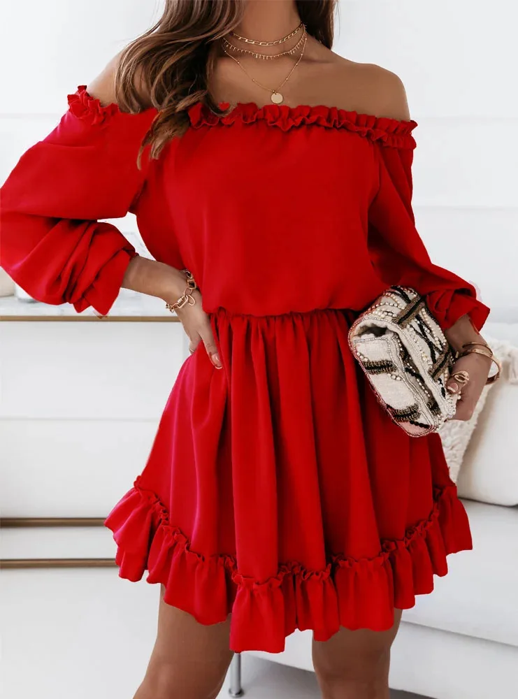 Levoire | Robe D'Été La Robe Parfaite Avec Des Volants Rouge