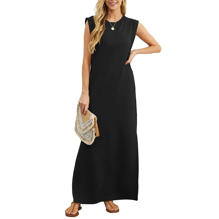 Levoire | Robe Maxi Sans Manches Confortable Noir
