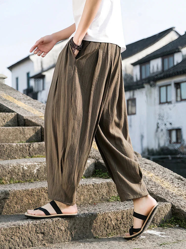 Levoire | Pantalon Harem En Lin Pour Hommes Liberté Et Style Frais