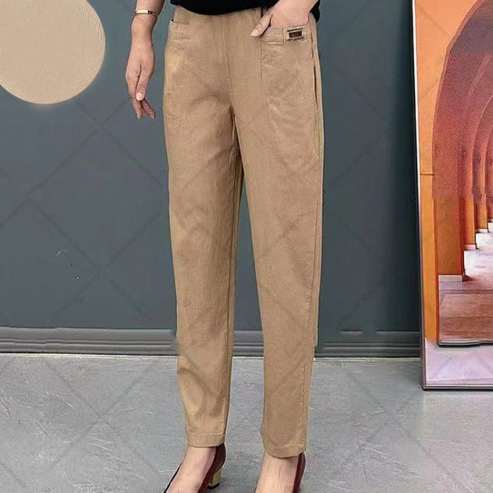 Levoire | Pantalons en coton élégants Khaki