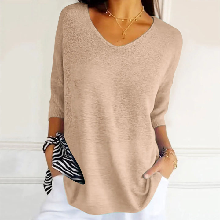 Levoire | Blouse D'Été Avec Décolleté En V Beige