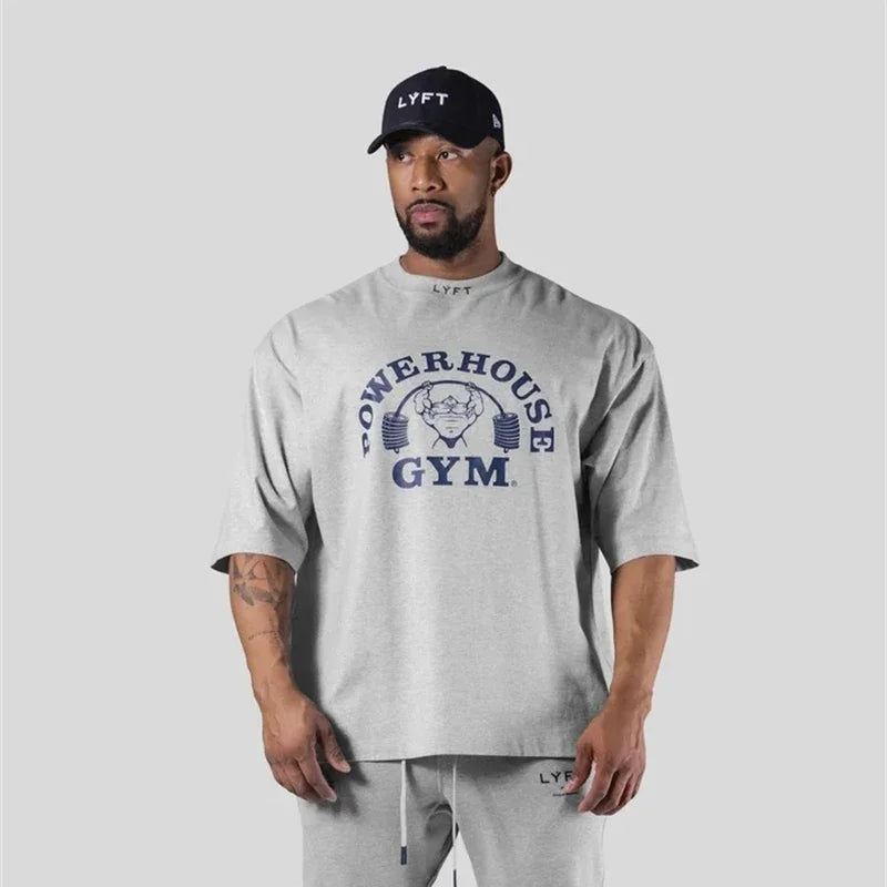 Levoire | T-Shirt De Fitness Haut En Coton Respirant Pour Hommes Gris