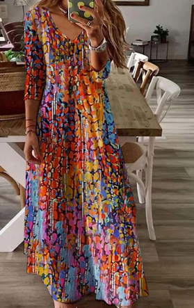 Levoire | Robe sans manches avec col en V et peinture à l'huile