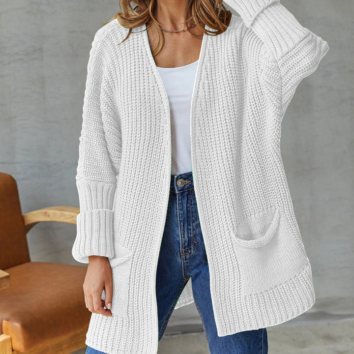 Levoire | Veste En Tricot Pour Femmes Avec Poches Blanc