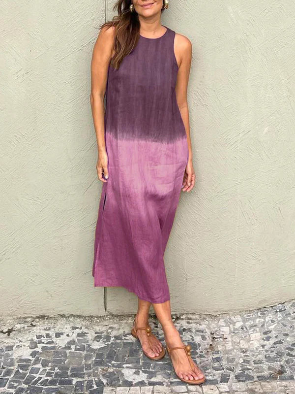 Levoire | Robe Midi Femme En Lin Lila
