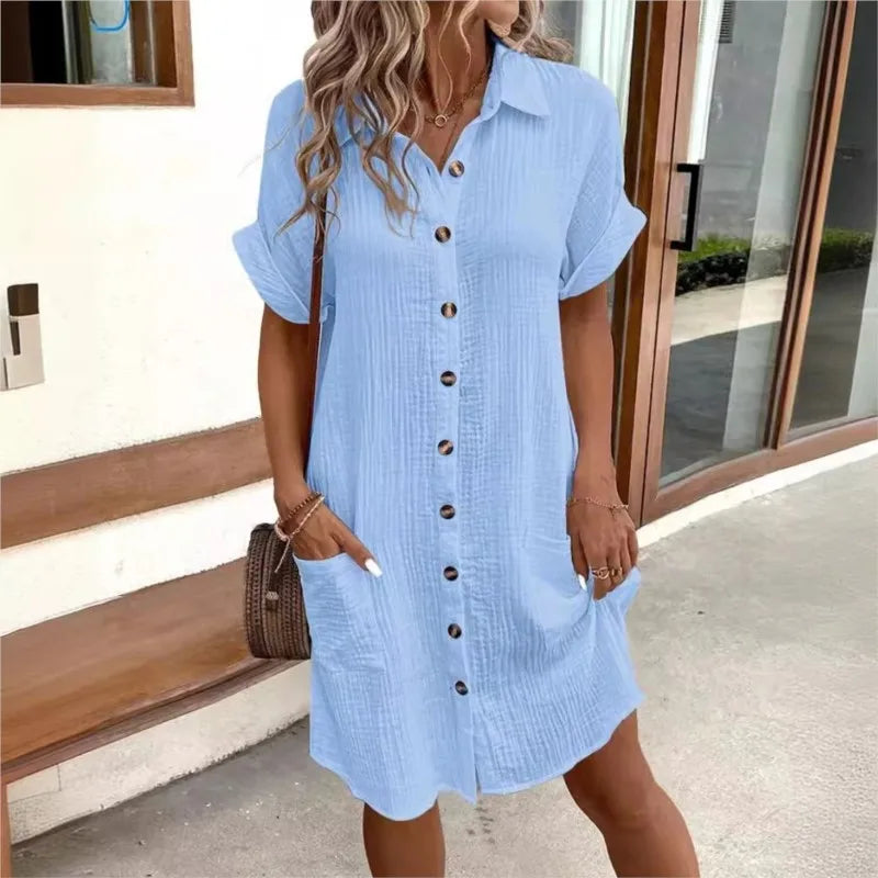 Levoire | La Robe Chemise D'Été Parfaite Pour Chaque Jour Bleu