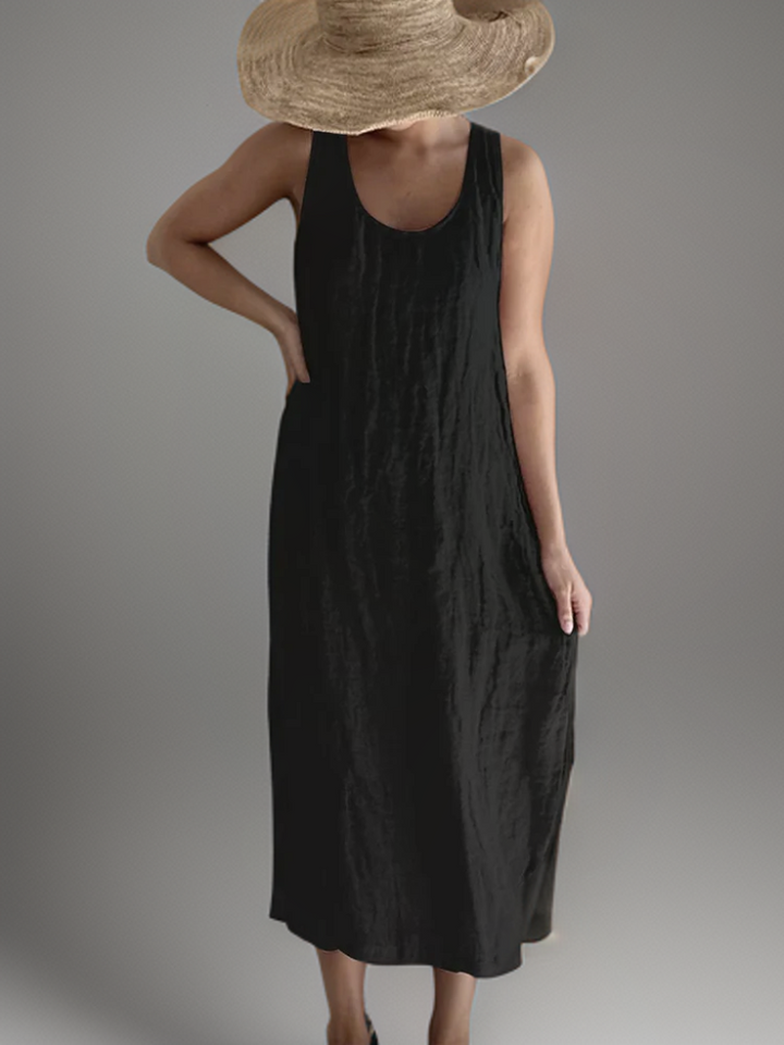 Levoire | Robe Maxi Élégante Sans Manches Noir