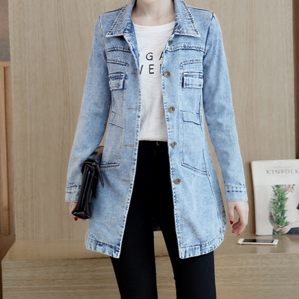 Levoire | Veste En Denim Surdimensionnée À Manches Longues Avec Boutons