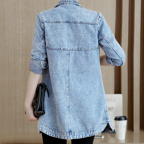 Levoire | Veste En Denim Surdimensionnée À Manches Longues Avec Boutons