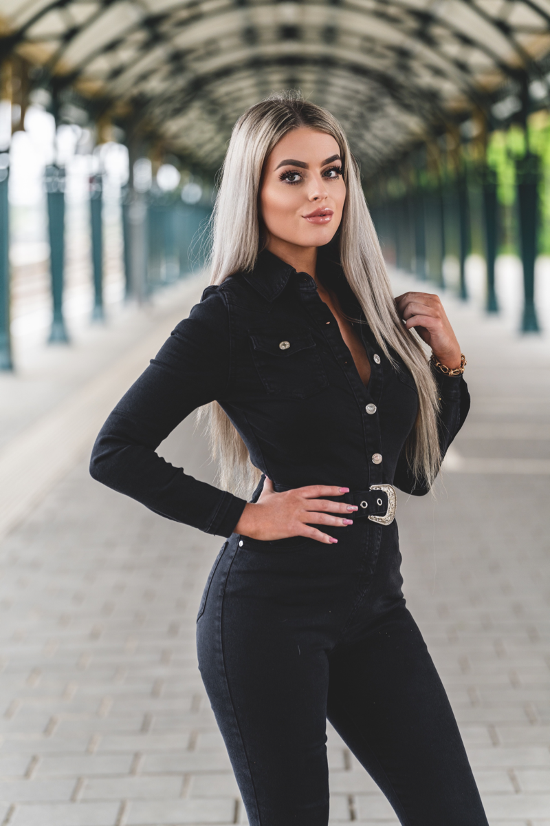 Levoire | Salopette En Denim Gris Foncé