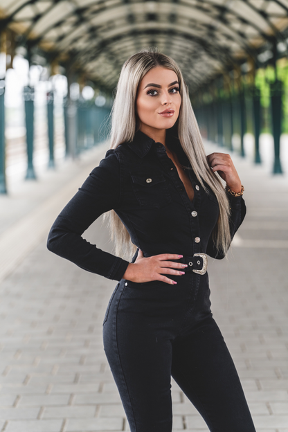 Levoire | Salopette En Denim Gris Foncé