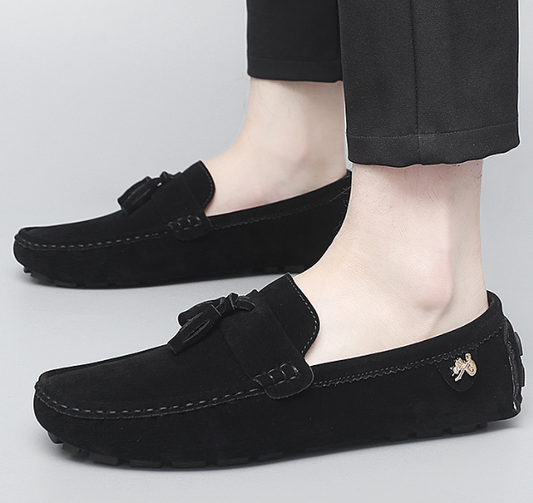 Levoire | Botte Loafer Pour Hommes Ergonomiques Avec Des Pompons Noir