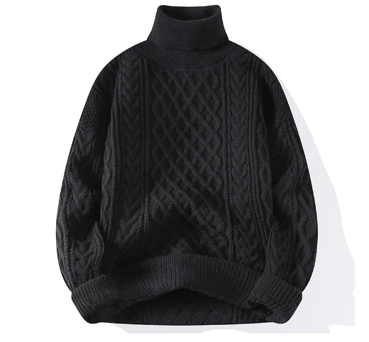 Levoire | Pull-Over Vintage Réversible Avec Col Montant Noir