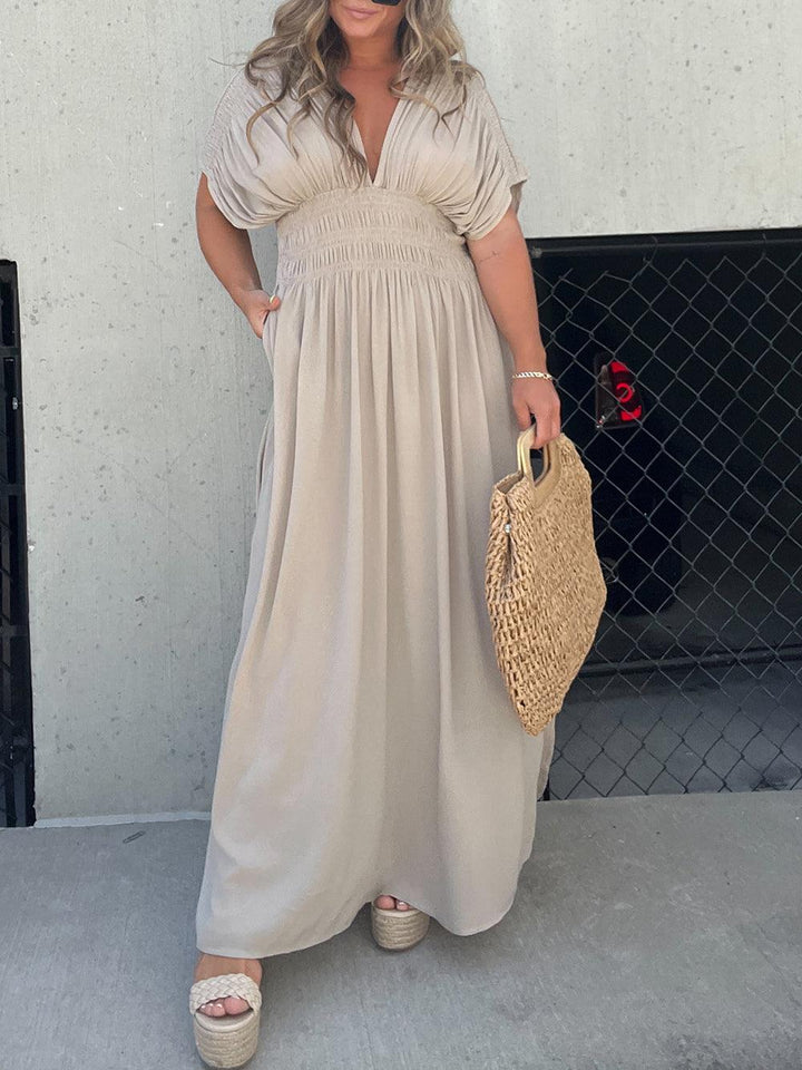 Levoire | Robe Avec Une Ceinture Froncée Pour Femmes Abricot