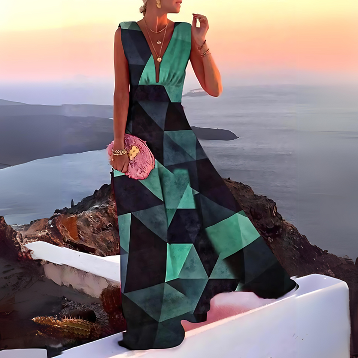 Levoire | Robe Imprimée Sans Bretelles Pour Femmes Kathleen Vert-Noir