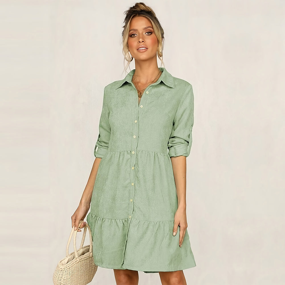 Levoire | Robe Chemise Avec Patte De Boutonnage Pour Femmes Vert