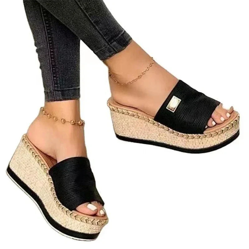 Levoire | Sandales À Plateforme Chaussures Dames À Talons Hauts Semelle Épaisse noir