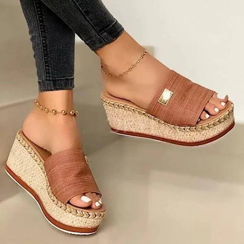 Levoire | Sandales À Plateforme Chaussures Dames À Talons Hauts Semelle Épaisse braun