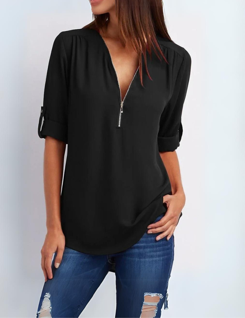 Levoire | Haut Avec Demi-Zip Noir