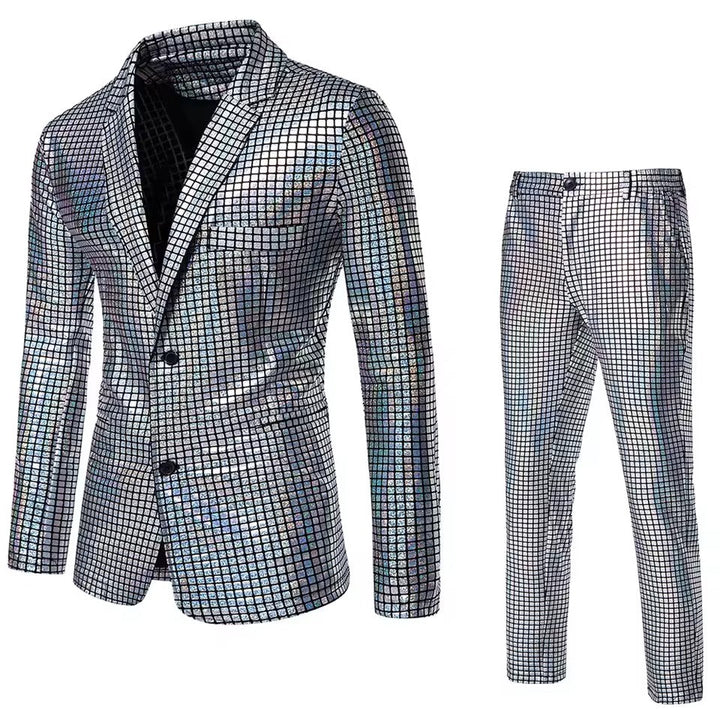 Levoire | Costume De Soirée À Paillettes Pour Hommes Dans L'Ensemble Gris