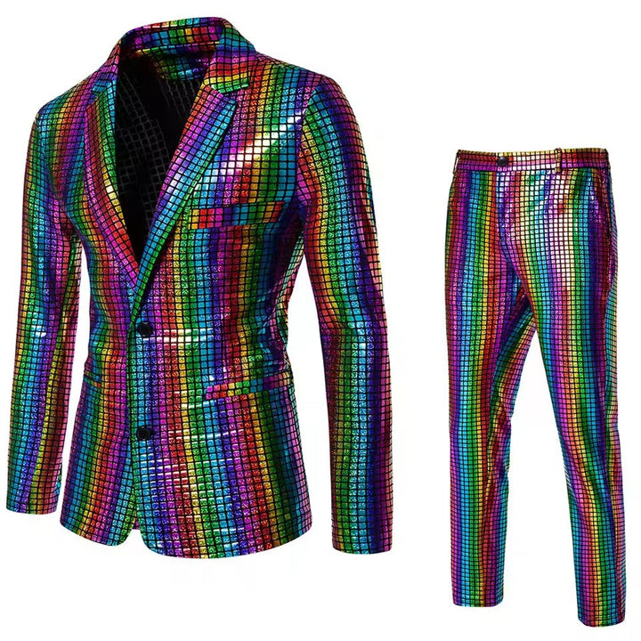 Levoire | Costume De Soirée À Paillettes Pour Hommes Dans L'Ensemble Multicolore