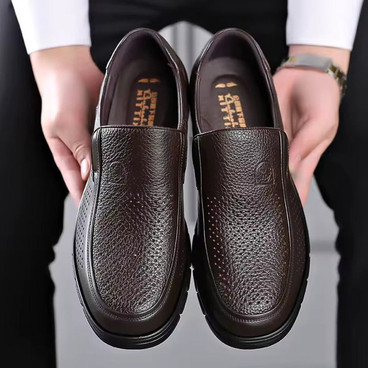 Levoire | Mocassin Homme À Semelle Plate En Cuir Pour Usage Extérieur Design brun foncé 1