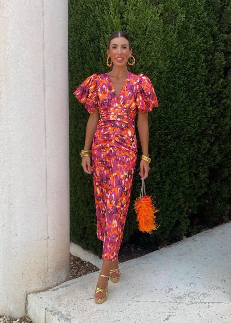 Levoire | Robe Fiesta Vibrante Et Éblouissante Orange Rouge