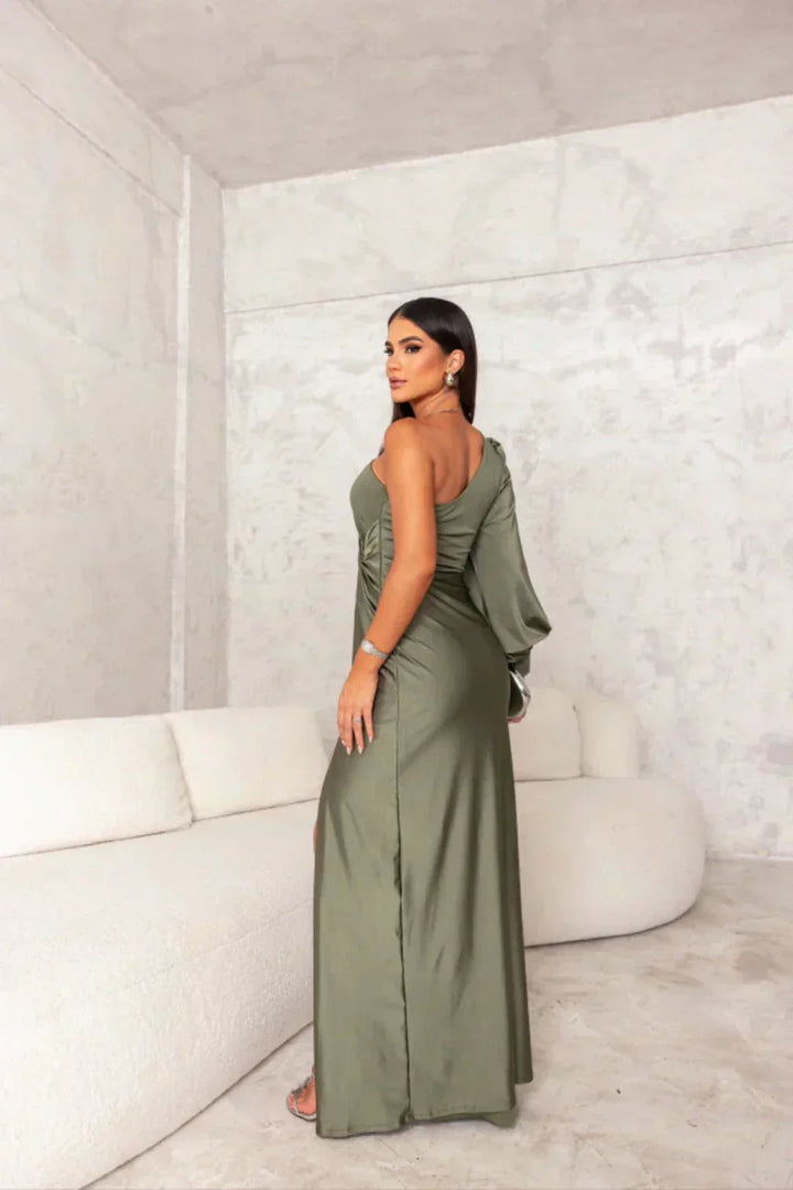 Levoire | Robe En Satin Avec Design Asymétrique À Une Épaule