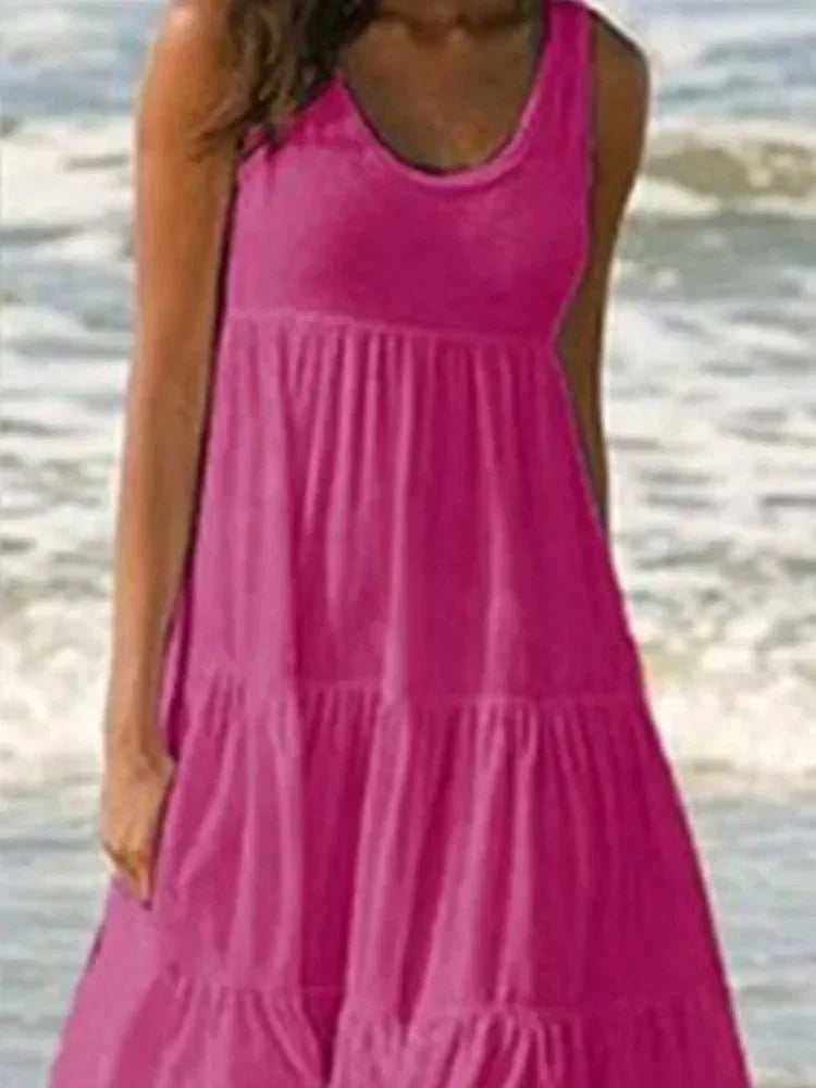 Levoire | Robe De Plage Boho Ibiza Rosa Rouge