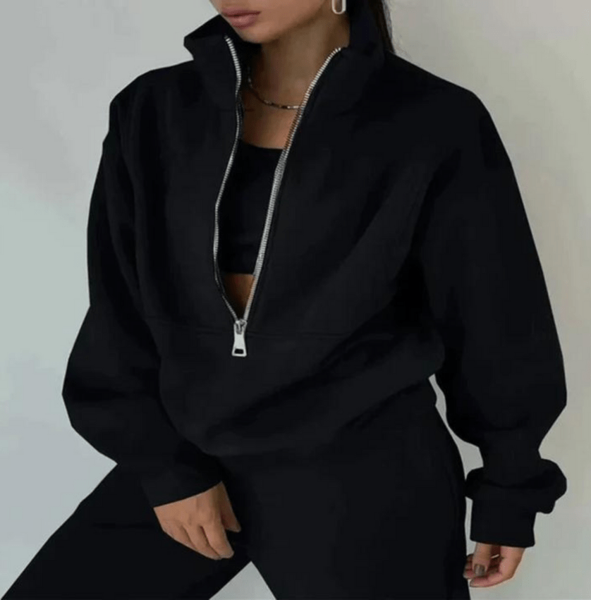Levoire | Ensemble Pull Pantalon Femme Confortable Tendance Noir