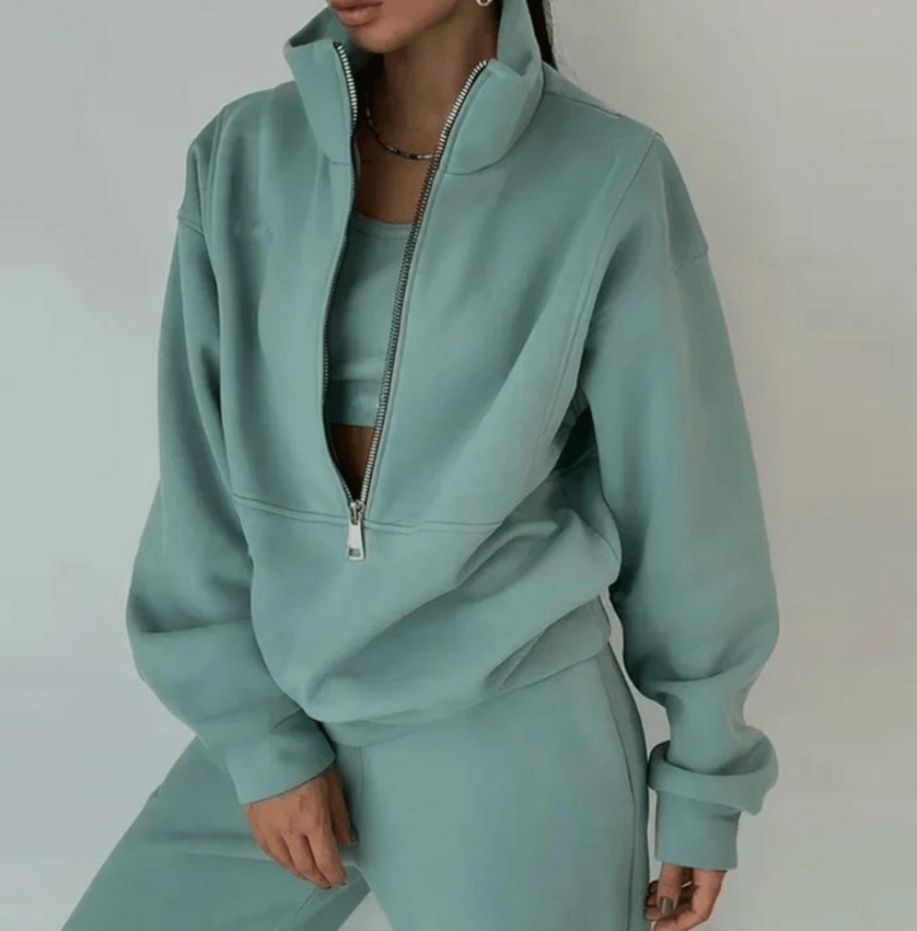 Levoire | Ensemble Pull Pantalon Femme Confortable Tendance Vert