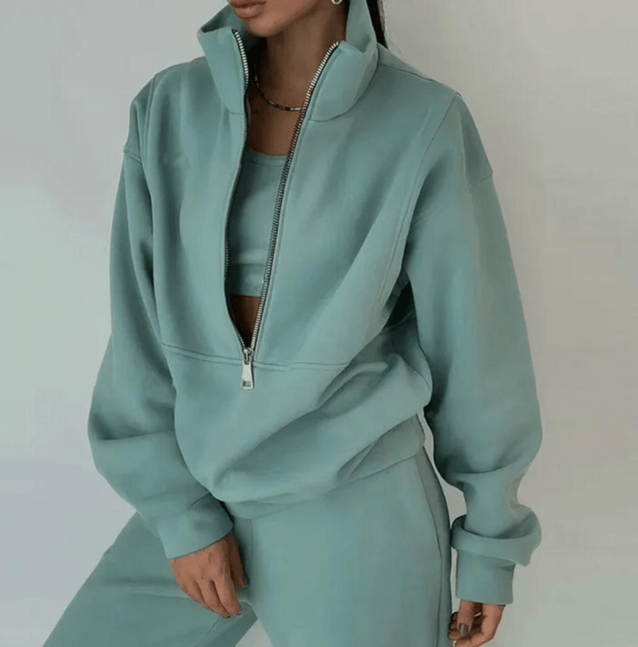Levoire | Ensemble Pull Pantalon Femme Confortable Tendance Vert