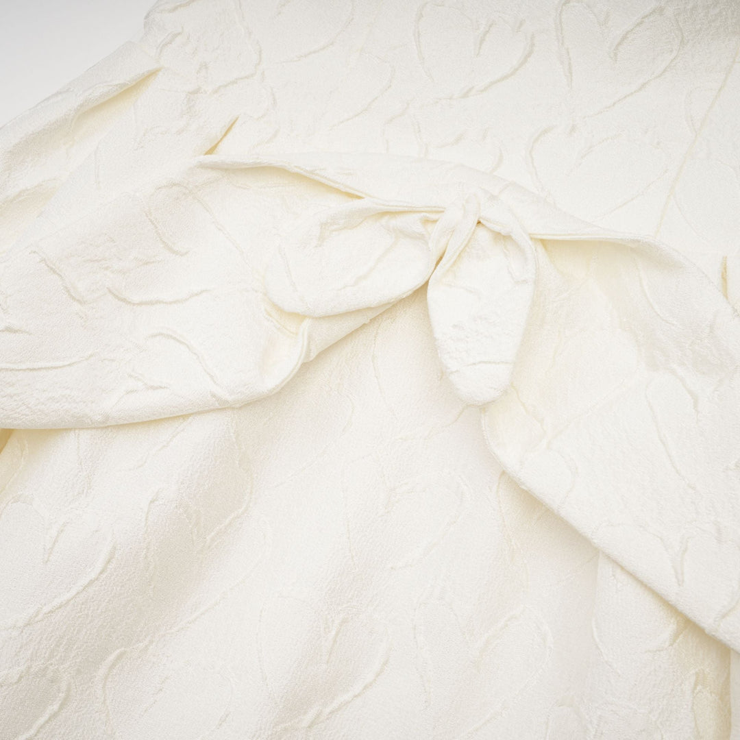 Levoire | Nœud De Ruban Blanc Robe Midi Brodée