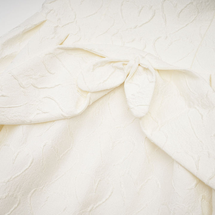 Levoire | Nœud De Ruban Blanc Robe Midi Brodée