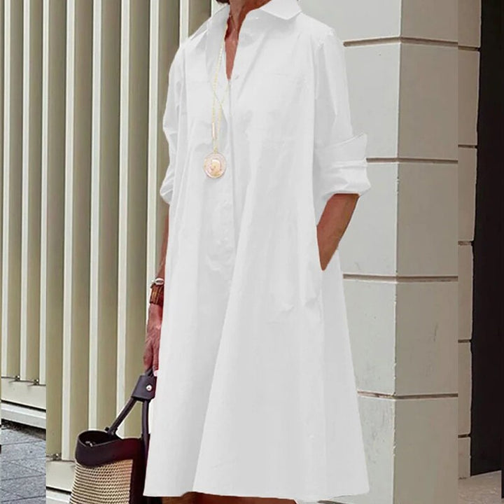 Levoire | Robe D'Été Décontractée Avec Col Blanc