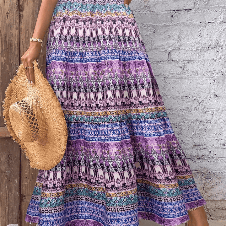 Levoire | Jupe Maxi Boho Taille Haute Lilas