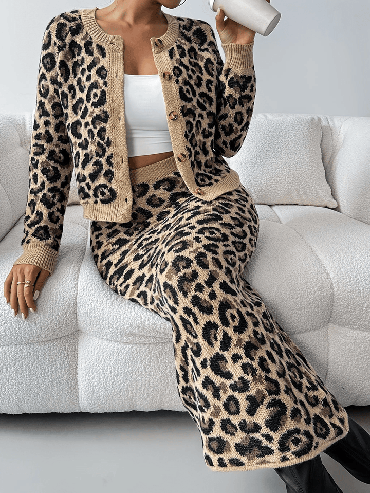 Levoire | Ensemble Léopard Cardigan Jupe