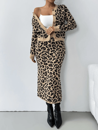 Levoire | Ensemble Léopard Cardigan Jupe