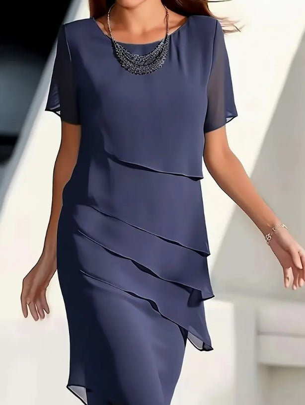 Levoire | Robe Élégante Pour Femmes Aérée, Féminine & Idéale Pour Des Occasions Spéciales Bleu marine