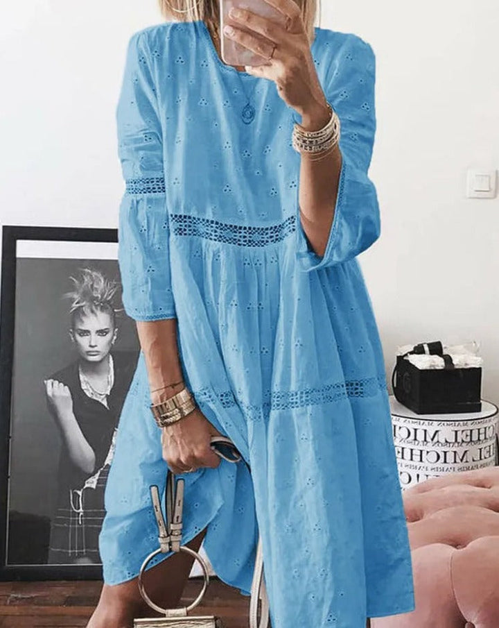Levoire | Femme Robe brodée élégante Bleu Clair