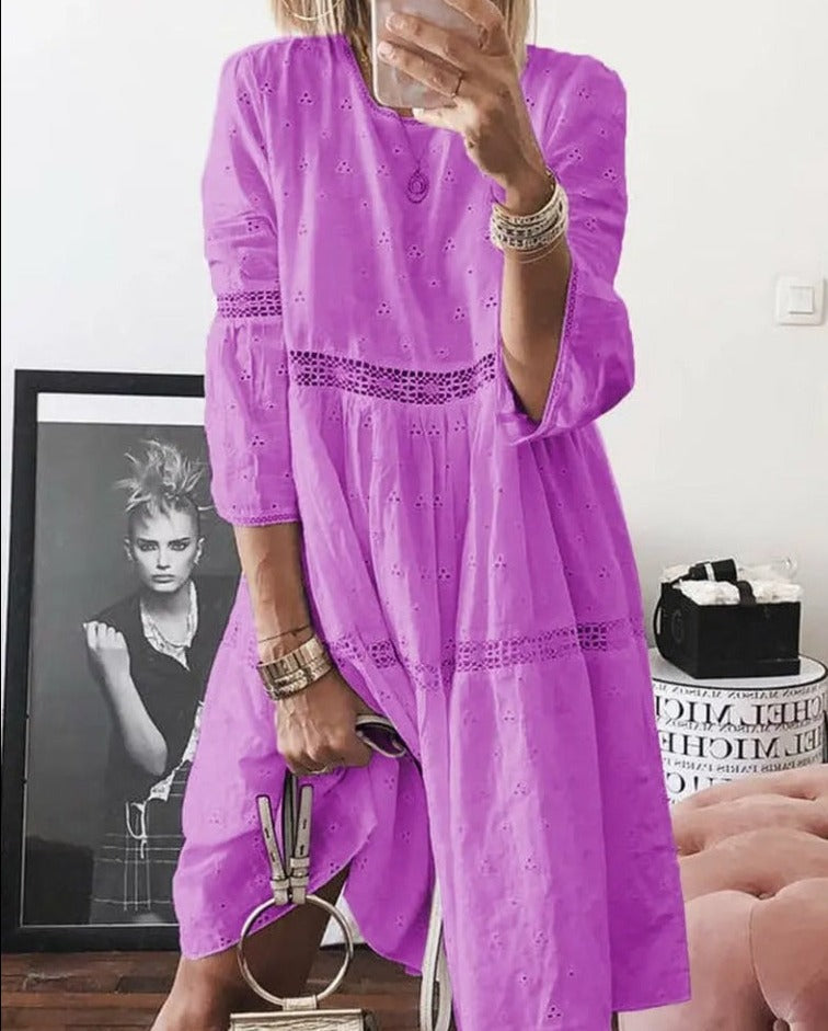 Levoire | Femme Robe brodée élégante Pourpre