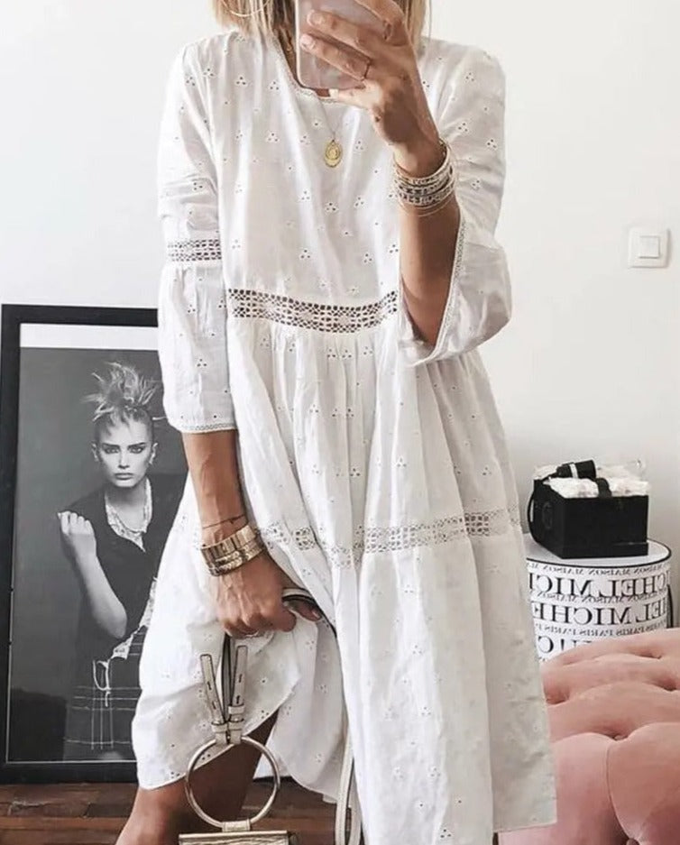 Levoire | Femme Robe brodée élégante Blanc