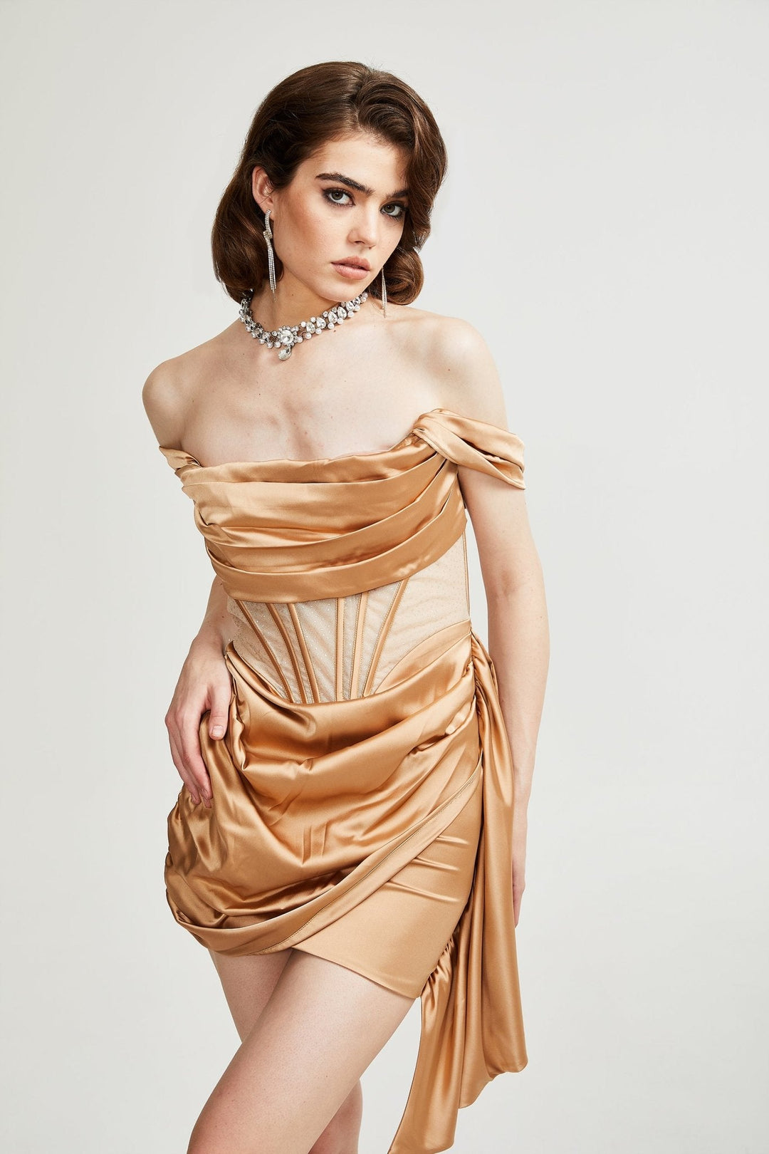Levoire | Robe Mini Plissée À Épaules Dénudées