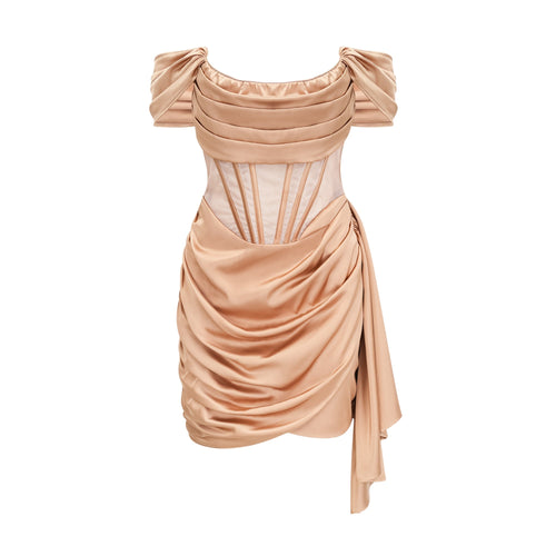 Levoire | Robe Mini Plissée À Épaules Dénudées