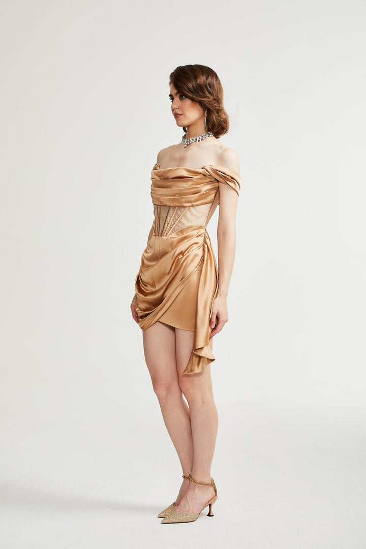 Levoire | Robe Mini Plissée À Épaules Dénudées