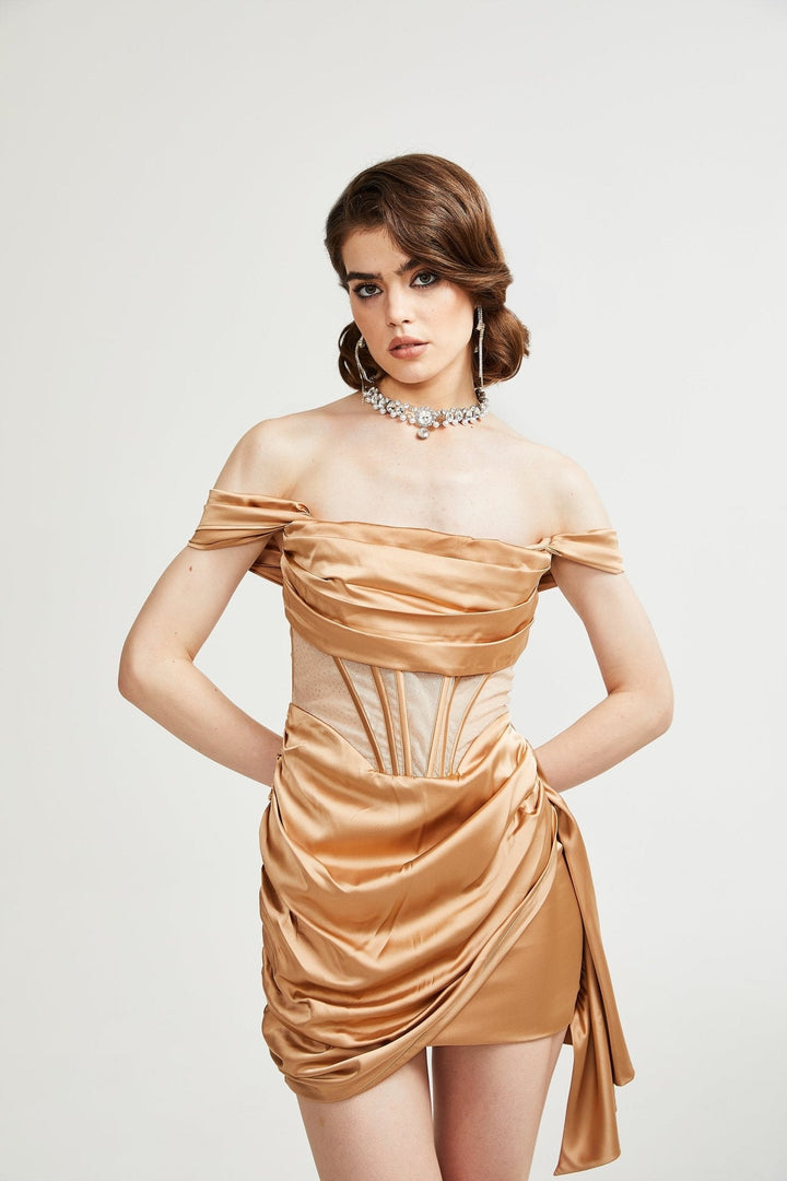 Levoire | Robe Mini Plissée À Épaules Dénudées