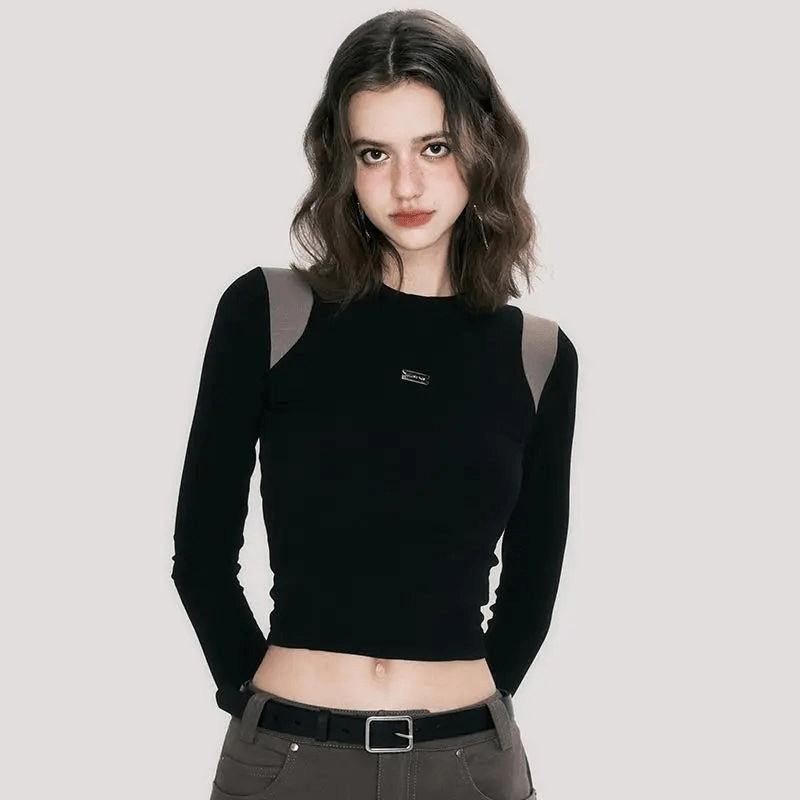 Levoire | Crop top noir manches longues